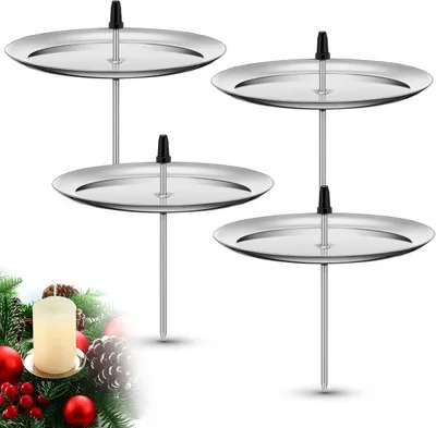 Immagine prodotto di 4 candele per l'avvento a tema natalizio, diametro 7,5 cm