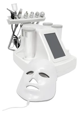 Produktbild von Hydra Facial Gerät - 7-in-1 Hydrodermabrasion - Wasser-Sauerstoff Jet Peel - Small Bubble Tiefenreinigung - LED-Gesichtsmaske - Weiß