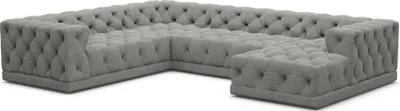 Produktbild von Strukturstoff U-Form XXL Wohnlandschaft Meliva Grau Rechts