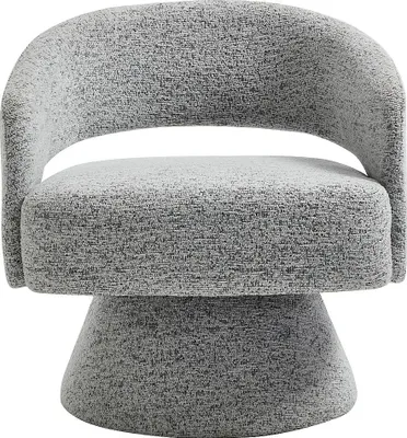 Produktbild von Drehbarer Sessel - Chenille Stoff Grau - FEDOTE