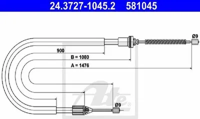 Produktbild von Ate Seilzug, Feststellbremse  24.3727-1045.2