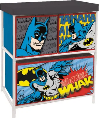 Image de Meuble de rangement à 3 paniers Batman