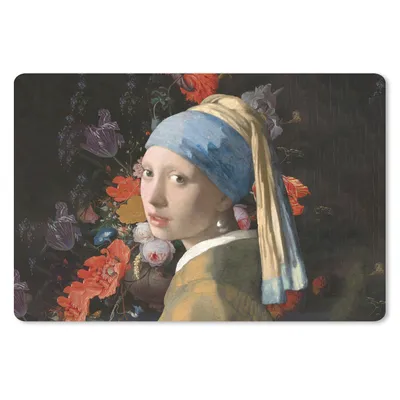 Produktbild von MuchoWow® Mauspad Mousepad Das Mädchen mit dem Perlenohrring - Vermeer - Blumen 27x18 cm - Mousepads - Maus Mat - Pad - Mausunterlage - Büroartikel - Desk Matten