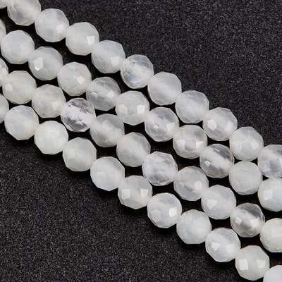 4 mm Mondstein-Edelsteinkugeln, ca. 91 Stück, rund, 0,7 mm Loch