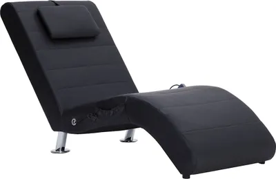 Produktbild von vidaXL Massage-Chaiselongue mit Kissen Schwarz Kunstleder