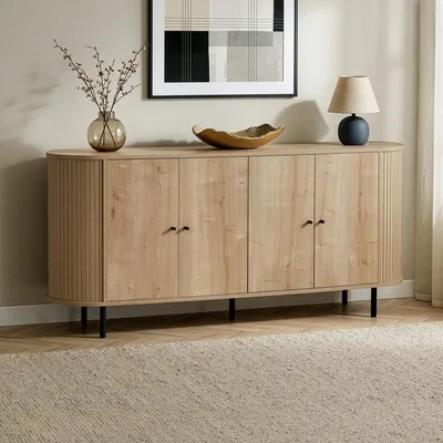 Productafbeelding van Skye Decor, hoogwaardige console tafel (3-delig) in saffiereikenhout, 180 cm | 100% melamine