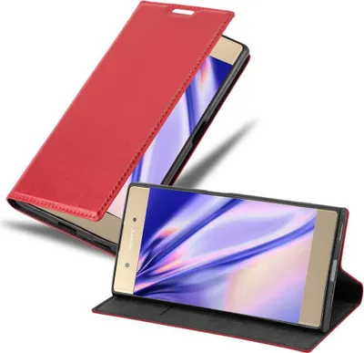 Produktbild von Cadorabo Hülle für Sony Xperia XA1 PLUS Schutz Hülle in Rot Handyhülle Etui Case Cover Magnetverschluss