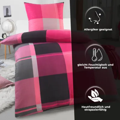 Produktbild von Warme Winter Microfaser Thermo Fleece Bettwäsche 135x200 155x220 200x200 Moderne, Größe:135 x 200 cm, Design - Motiv:Design 7