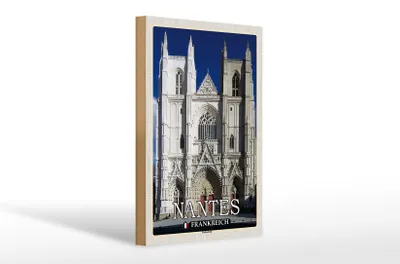 Produktbild von Holzschild Reise 20x30cm Nantes Frankreich Kathedrale