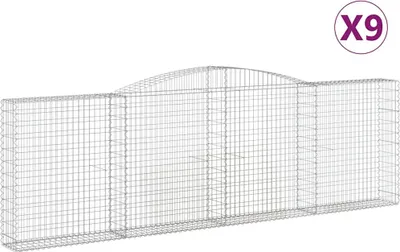 Produktbild von vidaXL Gabionen mit Hochbogen 9 Stk. 400x30x120/140cm Verzinktes Eisen