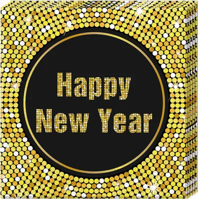 Produktbild von 20 Servietten Happy New Year Retro