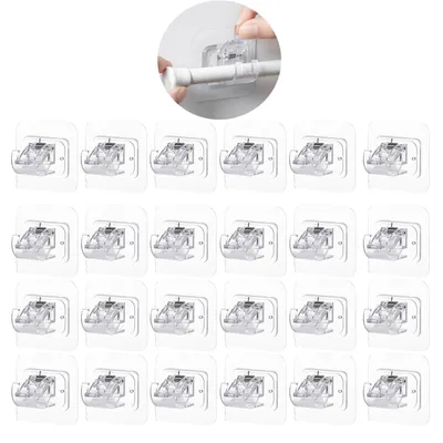 Imagen del producto de Omgoods - 24 soportes adhesivos para cortinas, no requieren taladro