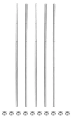 Gewindestangen M5 x 300 mm, 5 Stück, Edelstahl, mit Muttern