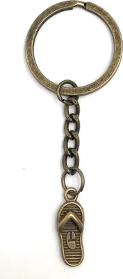 Produktbild von Onwomania Schlüsselanhänger Bronze Sandale Sommer Schuh Metall Anhänger Charm