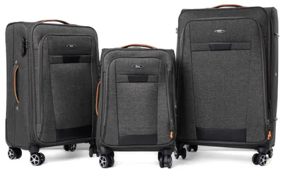 Produktbild von RGL S-030 Kofferset Reisekofferset Stoff 3in1 Koffer Set 3tlg XXL XL L Farbe: Graphit