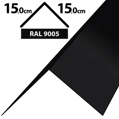 Produktbild von 2m Winkelblech Kantblech Kante Blechwinkel pulverbeschichtetes 0,5mm Zuschnitt 30cm RAL-9005 Schwarz