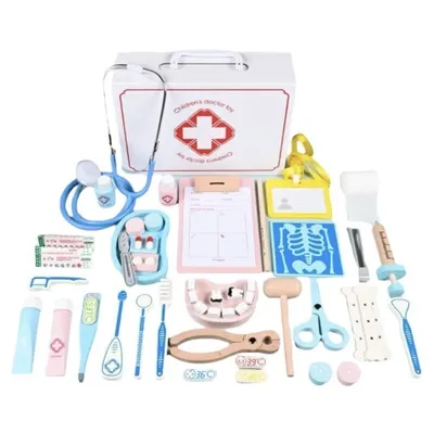 Image de Ensemble de jeu "Petit Docteur" en bois, dentiste, jouet éducatif