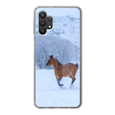 Produktbild von MuchoWow® Handyhülle Schutzhülle Hülle für Samsung Galaxy A32 5G Pferde - Schnee - Winter Silikon Softcase Handy Hülle - Softcase