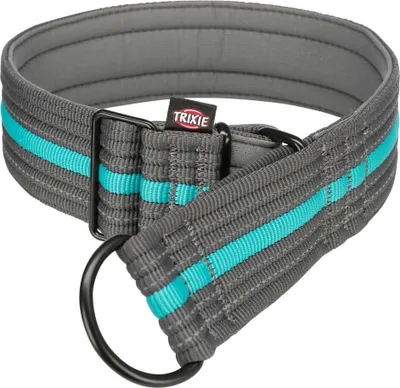 Produktbild von Trixie Fusion Zug-Stopp-Halsband, extra breit - grafit/ozean - 38-48 cm/45 mm