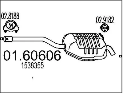 Produktbild von MTS 01.60606 Endschalldämpfer für FORD MONDEO IV Turnier (BA7) Auspuff