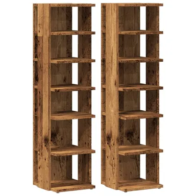 Produktbild von vidaXL Schuhschränke 2 Stk. Altholz-Optik 28x27x102 cm Holzwerkstoff