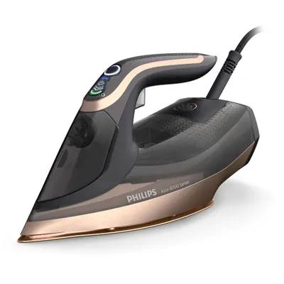 Zdjęcie produktu dla Philips | Azur DST8041/80 | Żelazko parowe | 3000 W | Pojemność zbiornika na wodę 350 ml | Ciągły strumień pary 80 g/min | Wydajność uderzenia pary 260 g/min | Czarny/złoty