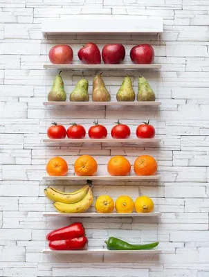 Imagen del producto de Cesta colgante para frutas - Estante para frutas y verduras - 6 niveles - Blanco