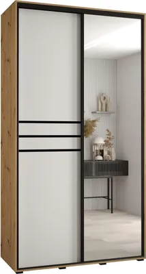 Produktbild von MEBLE KRYSPOL Davos 11 Schrank, zwei Türen - 235,2x130x45 cm - Artisan Weiß Schwarz