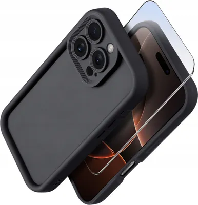 Produktbild von Silikonhülle für iPhone 16 Pro MATT + 9H-Displayschutzglas