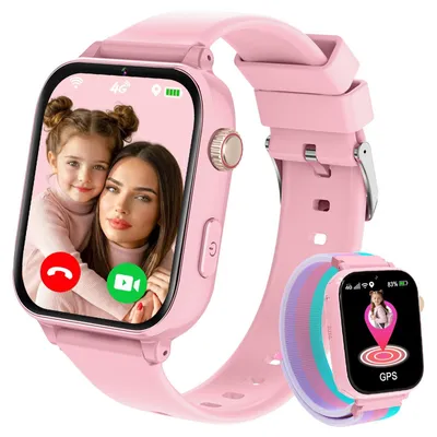 Produktbild von Smartwatch Kinder mit GPS und Telefon 4G Kinderuhr mit Videoanruf Rosa