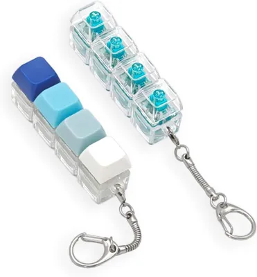 Image de Miniature jouets - Coffret de 2 - Clavier anti-stress - 4 touches - Porte-clés avec clic - Jouet sensoriel apaisant