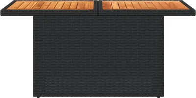 Produktbild von Gartentisch Schwarz 100x55x73 cm Poly Rattan und Akazienholz - Gartentische 365976