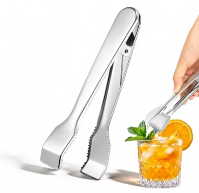 Eiszange 17 cm, 304 Edelstahl, silber, mit Zahnung