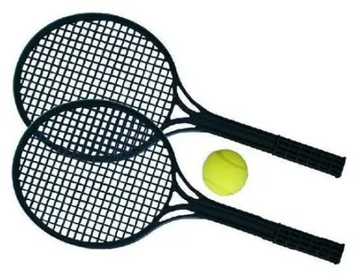 Imagen del producto de Pelota de tenis de plástico, color , 53 cm, con una pelota incluida en una red