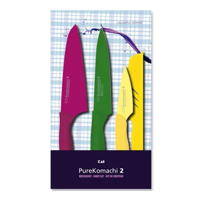Image de KAI Pure Komachi Set de 2 couteaux Couteau universel (5700 & 5701) & Couteau à légumes (5723)