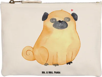 Produktbild von Mr. & Mrs. Panda Mäppchen Mops Grösse XL Große - Weiß - Geschenk, Knuffig, Hund, kosmetiktäschchen, Kulturtasche, Hundeliebe, Pouch, Federtasche, Sprüche, Etui, Liebe