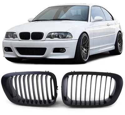Sport Kühlergrill SCHWARZ MATT passend für BMW 3er E46 Coupe Cabrio ab 1999-2003 – Produktansicht