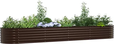 Produktbild von vidaXL Hochbeet Braun 400 x 80 x 44 cm Stahl