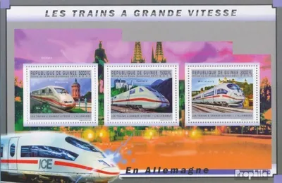 Produktbild von Briefmarken Guinea 2011 Mi 9028-9030 Kleinbogen (kompl. Ausgabe) postfrisch Deutschland Züge