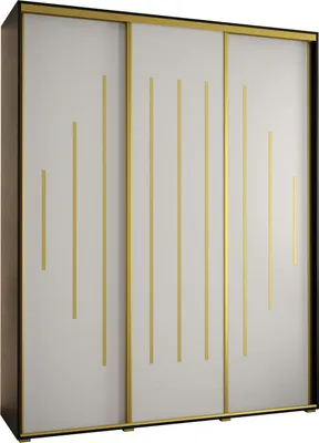 Produktbild von MEBLE KRYSPOL Davos 12 Schrank, drei Türen - 235,2x190x60 cm - Schwarz Weiß Gold