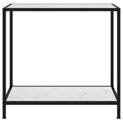 Zdjęcie produktu dla vidaXL Stolik konsola biały 80x35x75 cm szkło hartowane