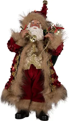 Immagine prodotto di Clayre & Eef decorazione natalizia figura Babbo Natale 16x12x31 cm rosso tessuto