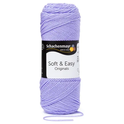 A ball of purple yarn with a label.