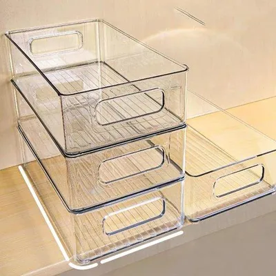 Produktbild von Famanu Organizer Set 3er - Stapelbare Kühlschrankboxen - BPA-frei - Platzsparende Aufbewahrungslösungen