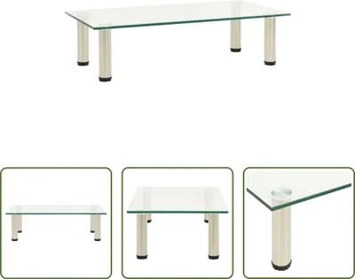 Obrázek produktu pro The Living Store TV stolek 60x35x17 cm Průhledné tvrzené sklo