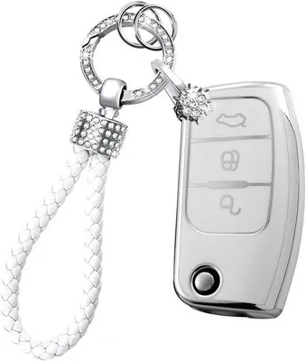 Image de Porte-clés à 3 boutons avec fonction rabattable, noir, voiture