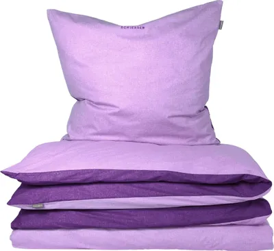Produktbild von SCHIESSER Bettwäscheset Doubleface | Renforcé | 2-teilig | Zweifarbig | 100% Baumwolle | YKK Reißverschluss  | 135x200cm + 80x80cm | Lila