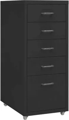 Produktbild von "2026 Promotion" Aktenschrank mit Rollen Schwarz 28x41x69 cm Metall - Aktenschränke CC19521