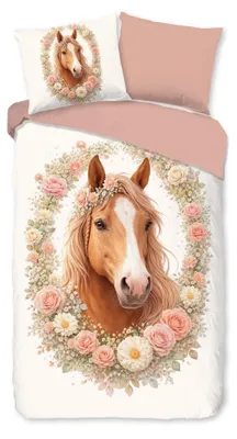 Productafbeelding van Pure Kinderdekbedovertrek "Kransje" - Off-Wit - (140x220 cm) - 100% Polyester