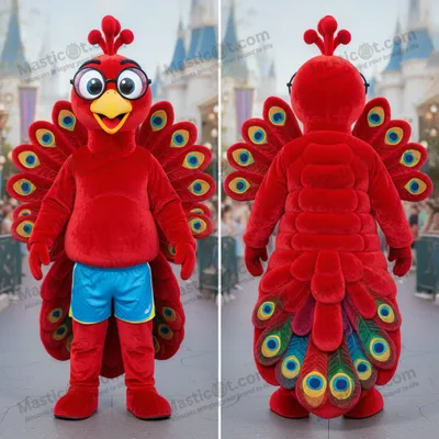 Produktbild von Samtroter MASTICOT Pfauen-Maskottchen